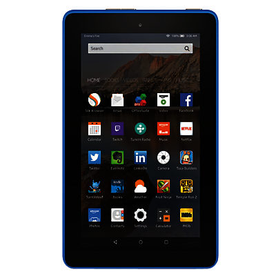New Amazon Fire 7 Tablet, Quad-core, Fire OS, 7, Wi-Fi, 16GB Blue